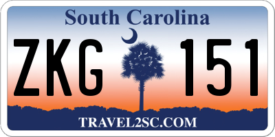 SC license plate ZKG151