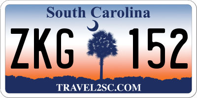 SC license plate ZKG152
