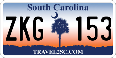 SC license plate ZKG153