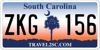 SC license plate ZKG156