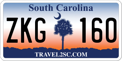 SC license plate ZKG160