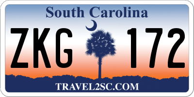 SC license plate ZKG172