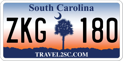 SC license plate ZKG180