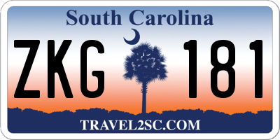 SC license plate ZKG181