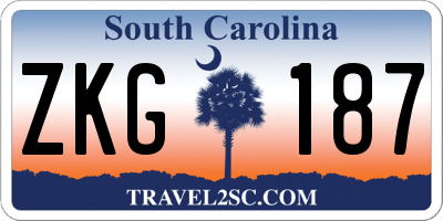 SC license plate ZKG187