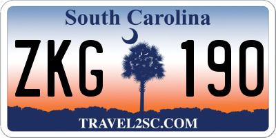 SC license plate ZKG190