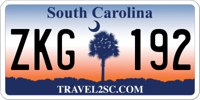 SC license plate ZKG192