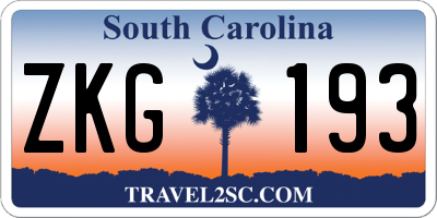 SC license plate ZKG193