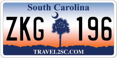 SC license plate ZKG196
