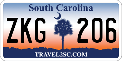 SC license plate ZKG206