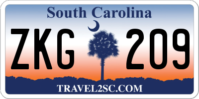 SC license plate ZKG209