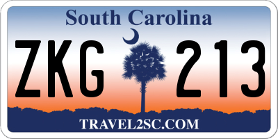 SC license plate ZKG213