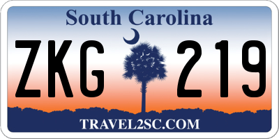 SC license plate ZKG219