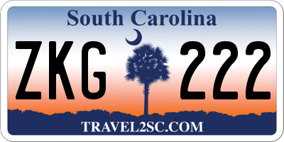 SC license plate ZKG222