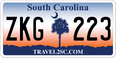 SC license plate ZKG223