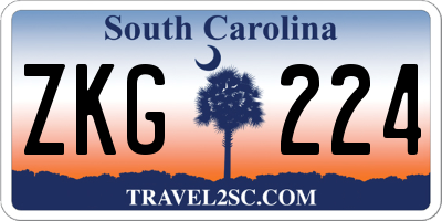 SC license plate ZKG224