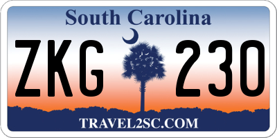 SC license plate ZKG230