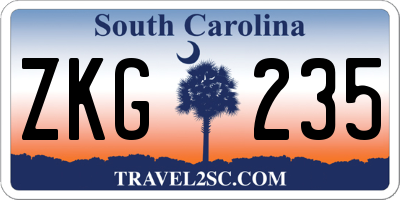 SC license plate ZKG235