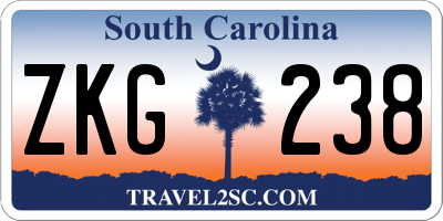 SC license plate ZKG238