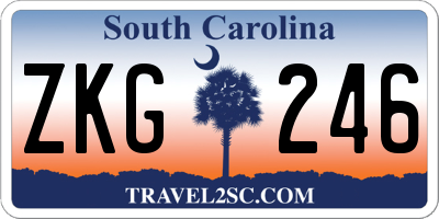 SC license plate ZKG246