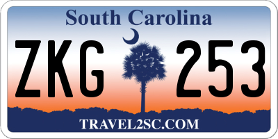 SC license plate ZKG253