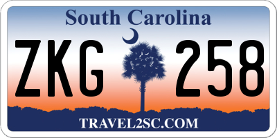 SC license plate ZKG258