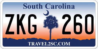 SC license plate ZKG260