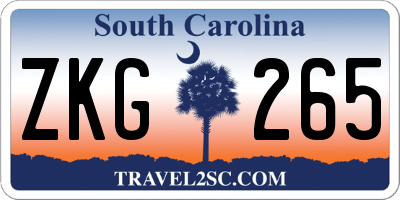 SC license plate ZKG265