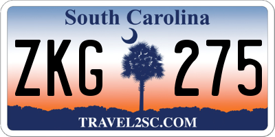 SC license plate ZKG275