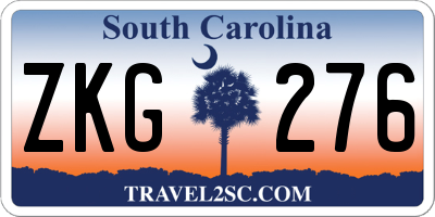 SC license plate ZKG276