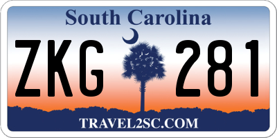 SC license plate ZKG281