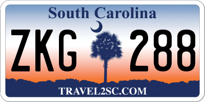 SC license plate ZKG288