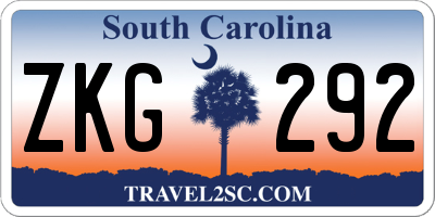 SC license plate ZKG292
