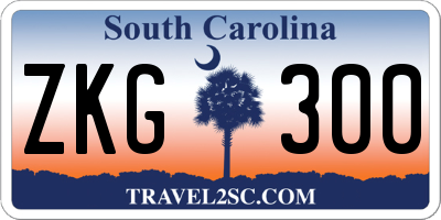 SC license plate ZKG300