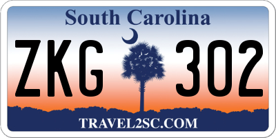 SC license plate ZKG302
