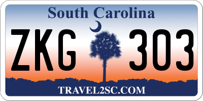 SC license plate ZKG303