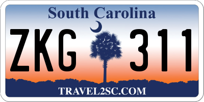 SC license plate ZKG311