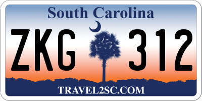SC license plate ZKG312
