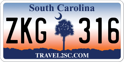 SC license plate ZKG316