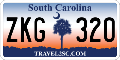 SC license plate ZKG320