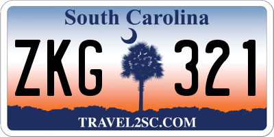 SC license plate ZKG321