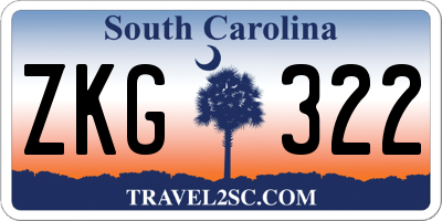SC license plate ZKG322