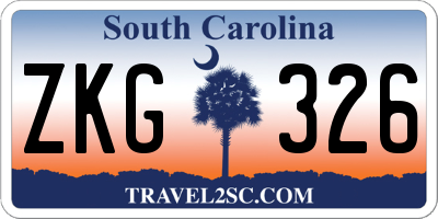 SC license plate ZKG326