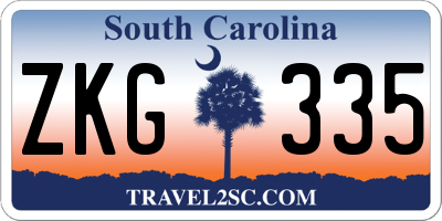SC license plate ZKG335