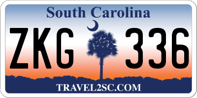 SC license plate ZKG336