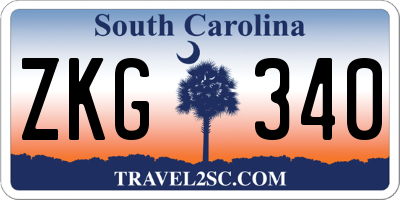 SC license plate ZKG340