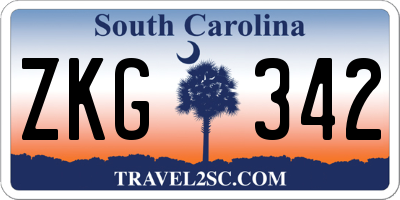 SC license plate ZKG342