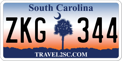 SC license plate ZKG344