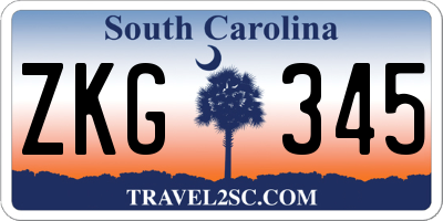 SC license plate ZKG345