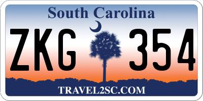 SC license plate ZKG354